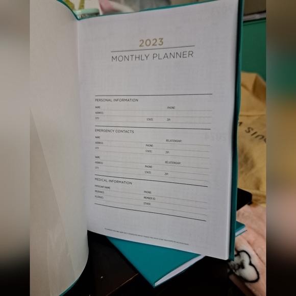 New 2pc aqua turquoise planner / journal set 2023 weekly & monthly - Picture 4 of 11